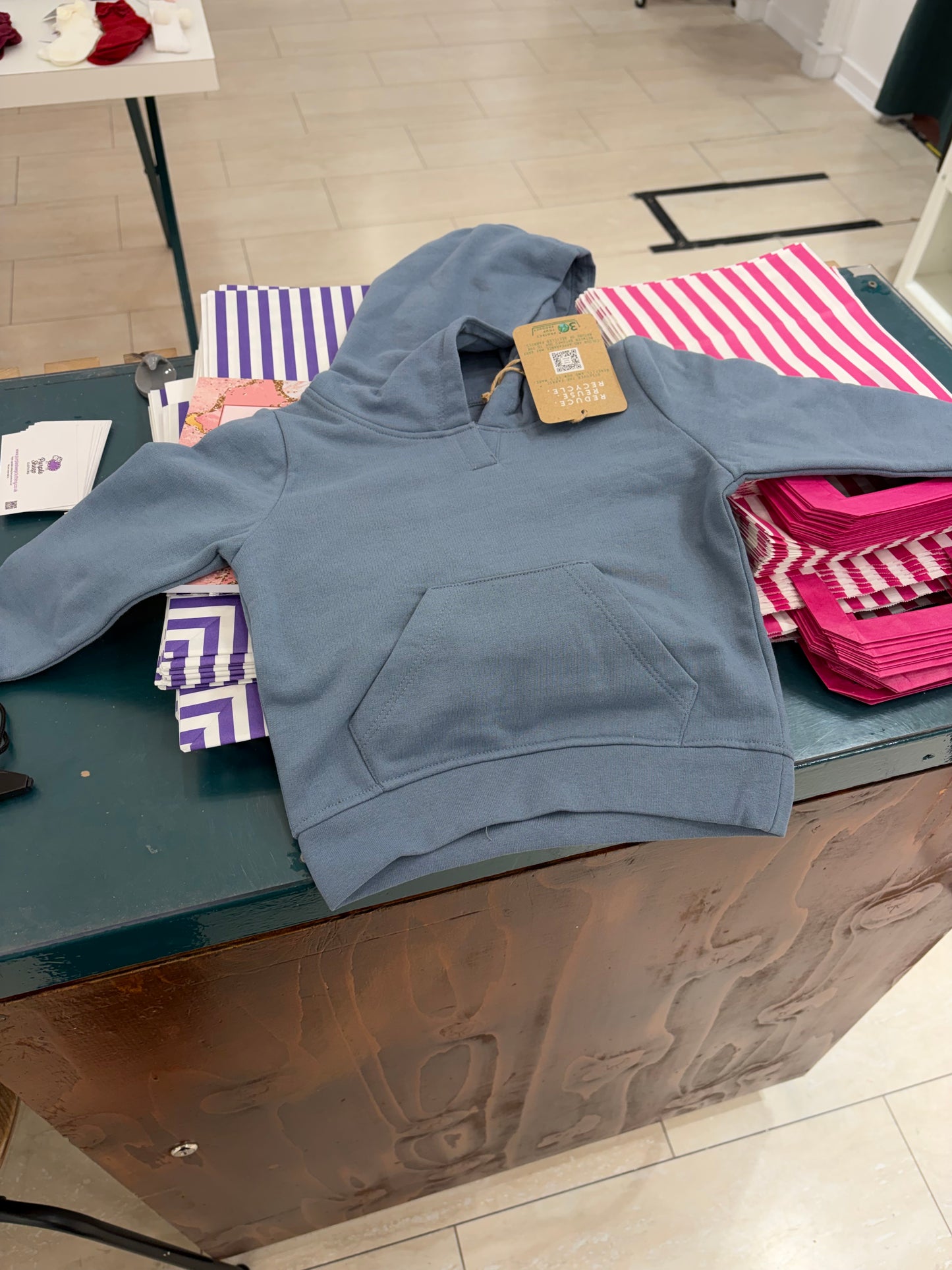 Eco friendly Stone blue hoodie