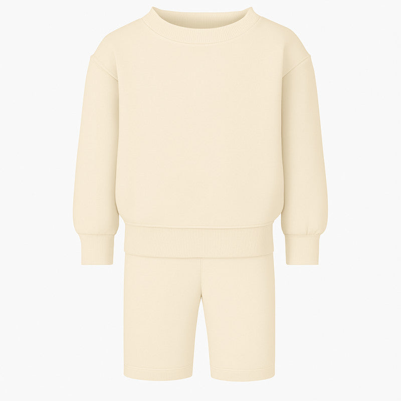 Oversized sweater and shorts set (oat)