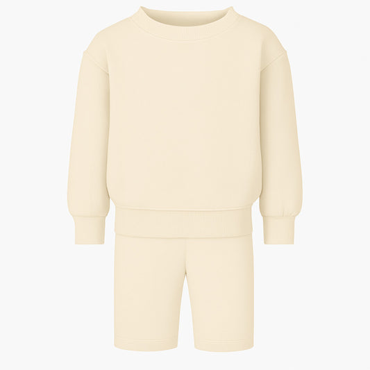 Oversized sweater and shorts set (oat)