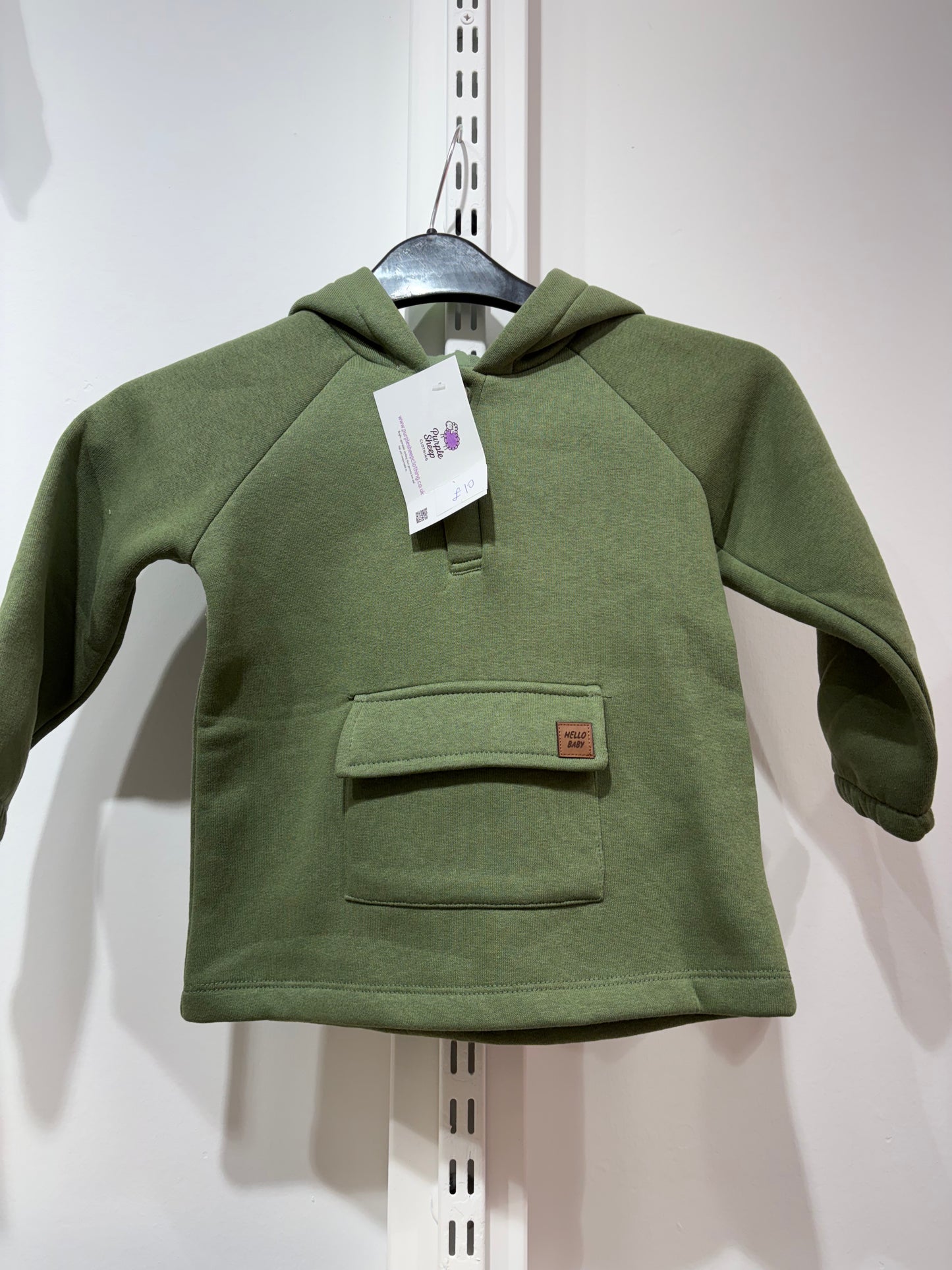 Green hooded sweater